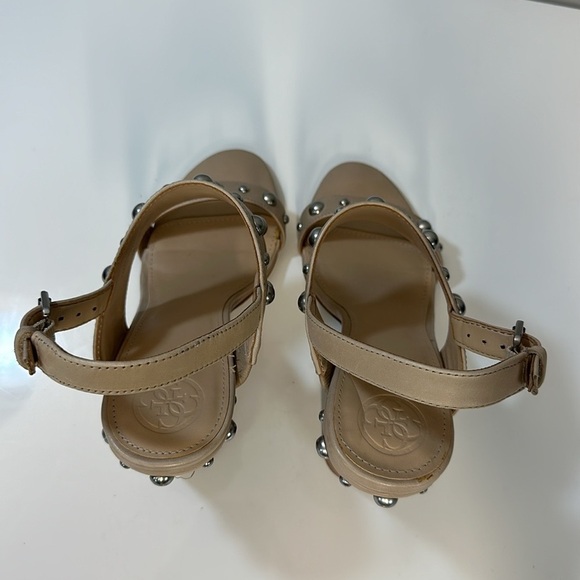 Guess Cheree Tan Leather Studded Heeled Sandals Size 7 - Picture 9 of 15